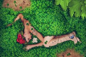 woman in harmony with nature
