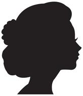 drawn profile of a girl with vintage hairstyle