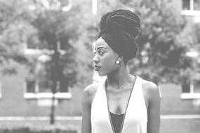 black and white photo of african american girl