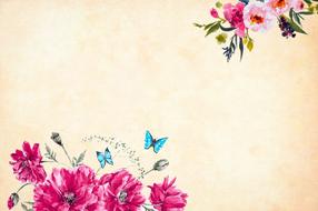 flower background floral vintage drawing