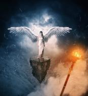 mysterious wallpaper with an angel