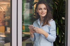 girl with a phone in her hands