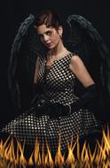 woman in style of a fallen angel