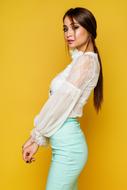 Young Sexy Woman in white blouse