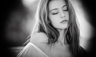 Monochrome picture of charming Girl