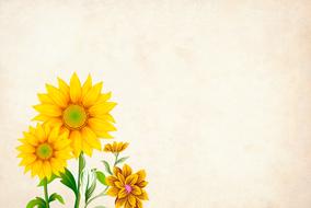 vintage background with yellow flowers