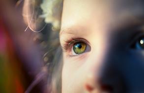 macro view of Girl Iris Eye