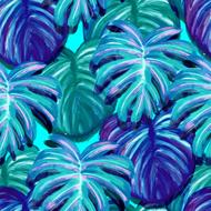 painted blue-green palm leaves