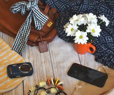 Fashion Clothes and flowers in cup