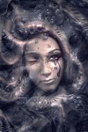 book cover with girl face