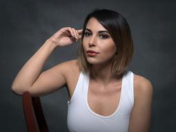 Portrait of Girl Woman in studio