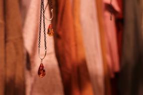 Fashion Necklace close-up on blurred background