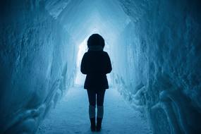 Adventure Ice Cave person