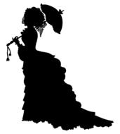 Seilhouette of the English woman clipart