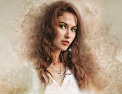 illustration of Woman Girl face