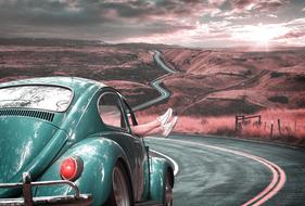 Travel Love Road car