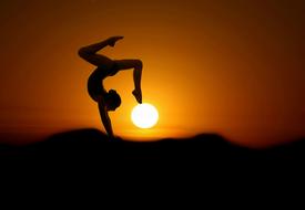 Gymnast Sunset Silhouette girl