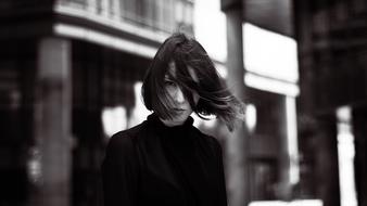 portrait of glamour Girl on Street