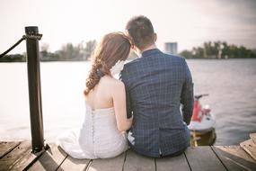 Wedding Couple Love on pier