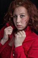 Facial Portrait of Girl in red jacket