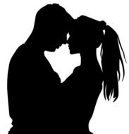 clipart of romantic couple silhouette