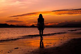 girl on Dadaepo Busan Sea Beach