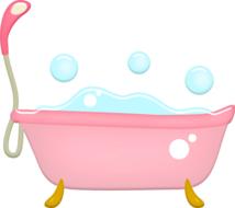 bathtub bubbles pink drawing