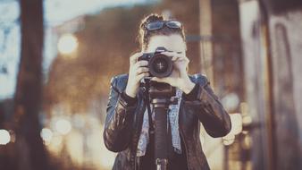 woman with camera