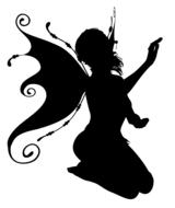 fairy, winged female silhouette