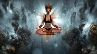 relaxed meditating woman