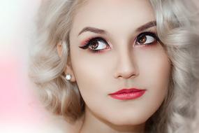 portrait of a girl with makeup and white hair