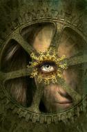 Beautiful fantastic portrait with the wheel