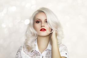 Lovely blonde Woman, high key portrait