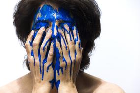 blue face paint as a concept design