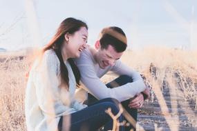 Happy Laughing yong Couple outdoor