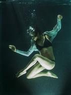 beautiful girl underwater