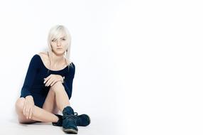 young Woman in black boots Stand-Alone