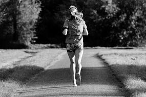 Girl Running away in park