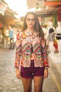 beautiful girl in stylish summer clothes
