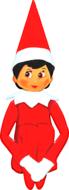 Colorful elf in the Christmas Costume clipart