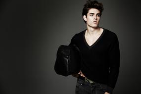 fashionable man with stylish hairdo