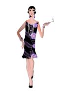 flapper 1920's vintage fashion lady drawing