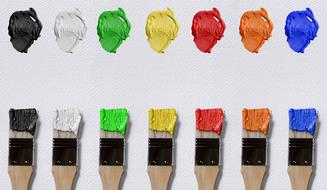 Brushes Colorful painters Canvas
