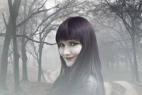 Gothic Fantasy girl in forest