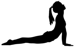 female silhouette, fitness exercise