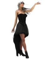 drawn posing girl in black dress