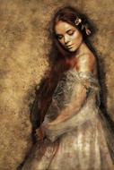 Retro photo of the beautiful woman clipart
