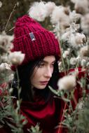 Girl Brunette Cap red