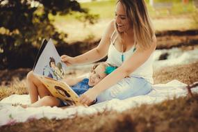 Mother And Daughter in garden