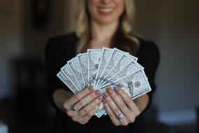 Woman with money